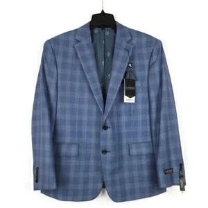 Giacca tuta Lauren Ralph Lauren Classic-Fit Ultraflex in lana blu a quadri 36R nuova con etichette - Foto 1 di 4