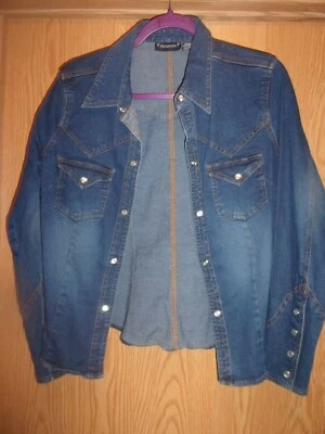 Jaqueta jeans azul Periscope feminina G - Imagem 1 de 3