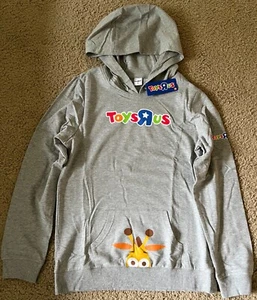 NWT Toys R Us Gray 100% Cotton Hoodie Geoffrey Giraffe Unisex Youth Size 16 - Picture 1 of 3