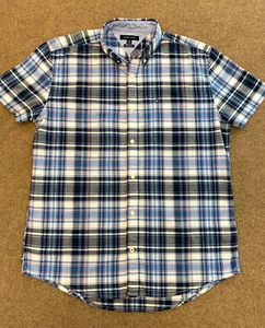 Camisa Tommy Hilfiger Para Hombre XL Calce Regular Manga Corta Desbrozado A Cuadros Abotonada - Imagen 1 de 6