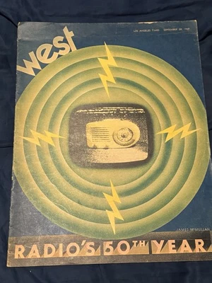 Vintage LA Times West Magazine “Radio’s 50th Year” September 28, 1969 Retro Ads - Image 1 of 4