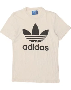 ADIDAS Mens Graphic T-Shirt Top XS White Cotton MK03 - Picture 1 of 4