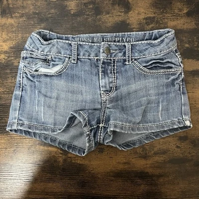 Pantalones Cortos de Jean Mossimo Supply Co Niñas Azul Talla Grande Niños Cintura Ajustable Foto 1 de 4