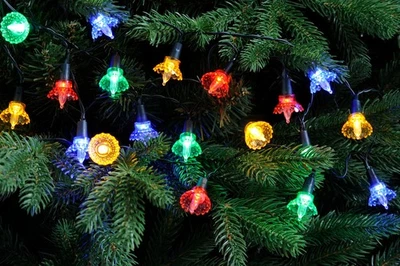 100 Flower Christmas retro vintage style fairy lights LED XMAS 230v mains power - Image 1 of 3