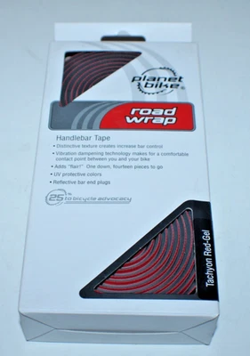 UV Protected Red Handlebar Bar Tape Bike Wrap Reflective Bar End Plugs Commuter~ - Image 1 of 4