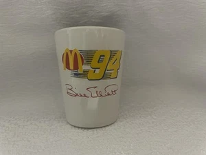 Rare Vintage 1994 Bill Elliot Shot Glads McDonald’s White Glass Rare Edition - Picture 1 of 3
