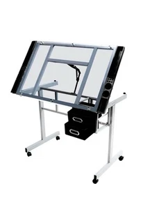 Yaheetech verstellbarer Zeichentisch aus Glas - Bild 1 von 6