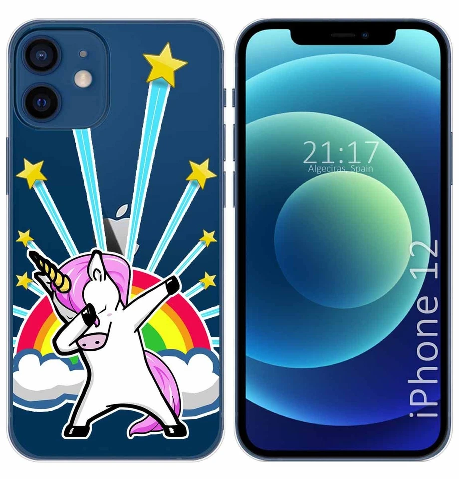 Cover Gel Transparent for IPHONE 12/12 Pro (6.1) Design Unicorn Drawings - Bild 1 von 1