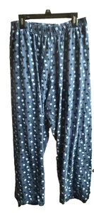 Ulla Popken Baumwolle Freizeit Lounge Hose Gr. 24/26 blau gepunktet #FX - Bild 1 von 2