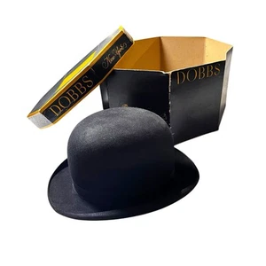 De Colección Dobbs Fifth Avenue Hecho en EE. UU. 100% Lana Bowler Derby Sombrero Talla 7 Caja Original - Imagen 1 de 19