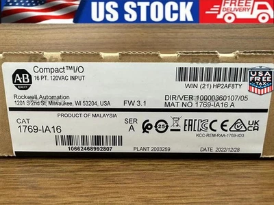 1769-IA16 2022 SER A CompactLogix 16 Pt 120VAC D/I Module 1769IA16 Allen Bradley - Image 1 of 4