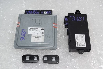 2007 BMW 328i Engine computer ignition switch 2 KEYS ECM ECU DME CAS 8613000 E90 - Image 1 of 4