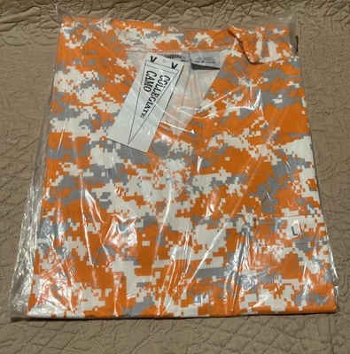 Collegiate Camo Scrub Shirt  Size L Sanforized Orange,gray,white - Image 1 of 4