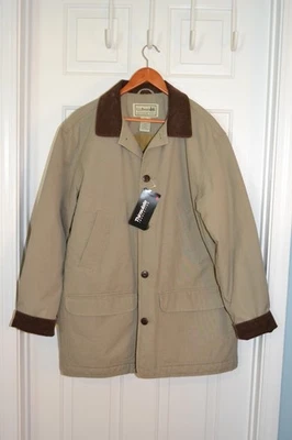 LL Bean NWT Vintage Canvas Men's 90's Beige Chore Barn Jacket Coat, sz L Tall - Image 1 of 4
