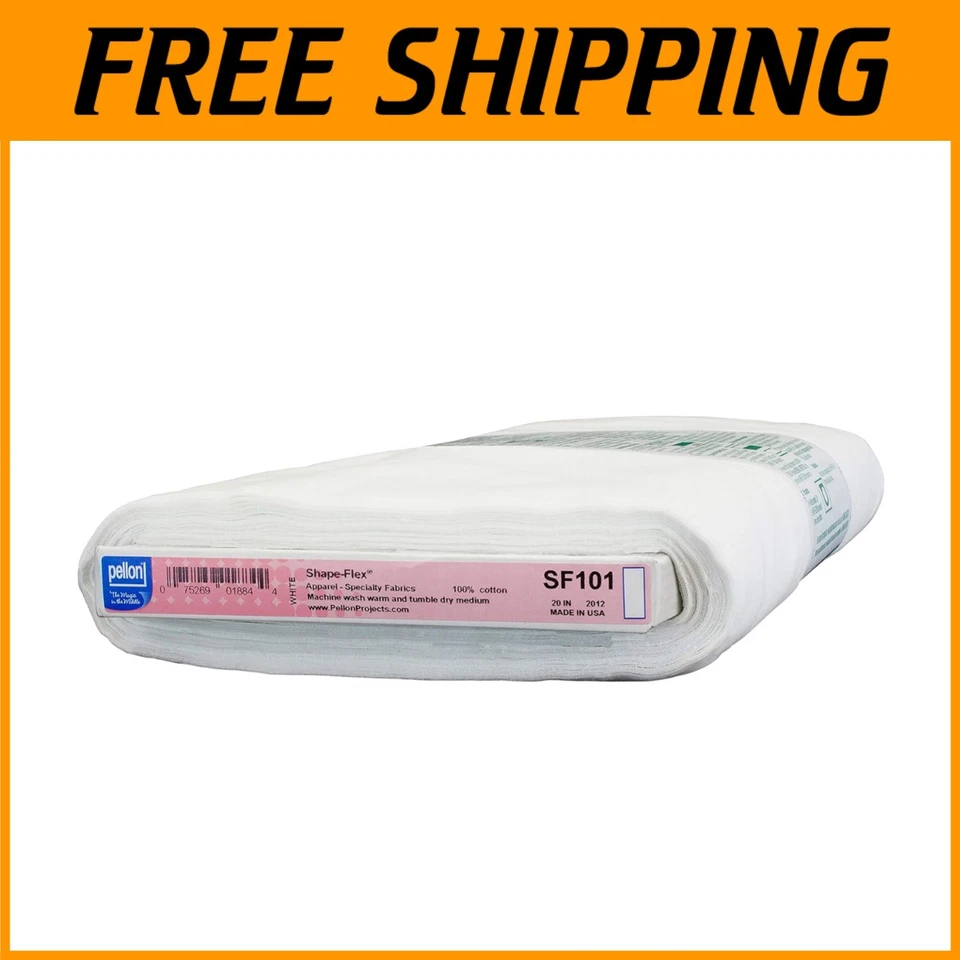Pellon Sf101 Shapeflex Cotton Woven Fusible 20 X 10yds White