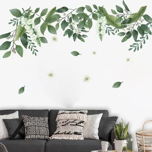 PVC Leaves Green Plant Wall Stickers Vinyl Decal Living Room Art Mural Decor - Picture 1 of 10