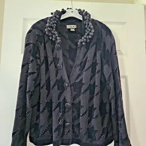 Vintage 90's The Collection Works by Berek 2 by Tayako Sakon LG Beaded Sweater - Picture 1 of 14