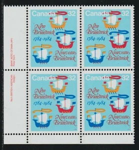 1984 Canada SC# 1014 LL - New Brunswick Bicentennial - Plate Block M-NH # 1697c - Picture 1 of 1
