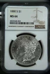 1880-S Morgan Silver Dollar NGC MS64 San Francisco Mint Blast White No Reserve - Picture 1 of 2
