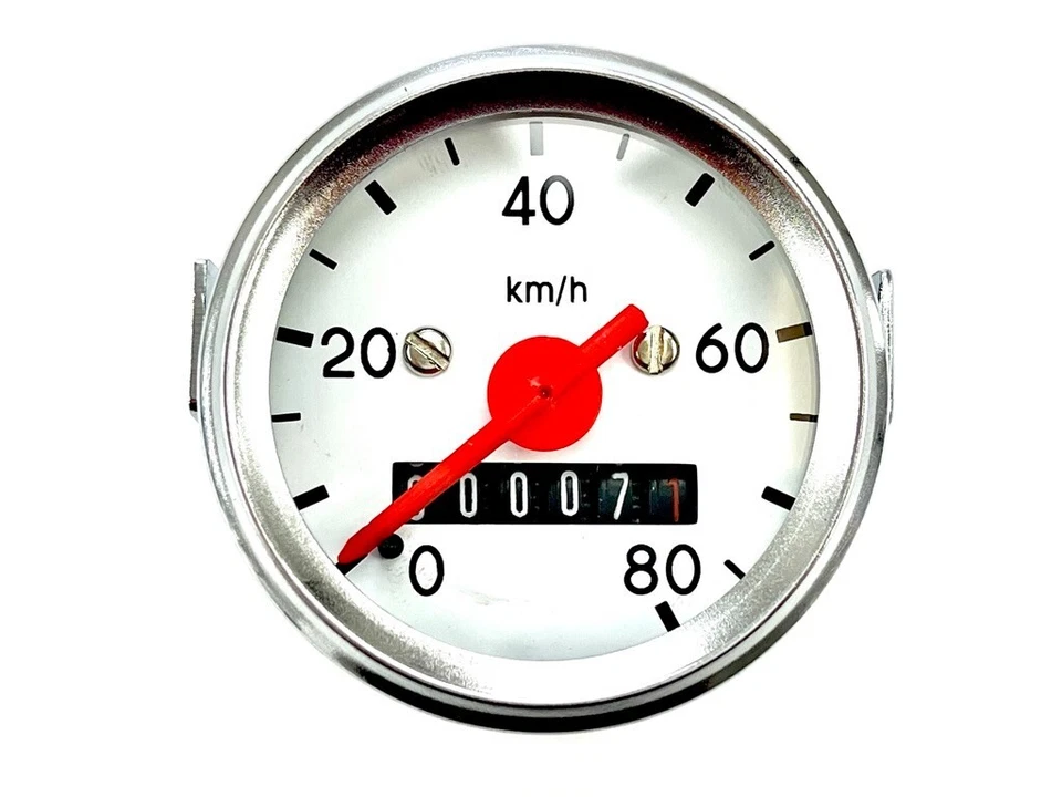 Simson Tacho Tachometer weiß 80km Schwalbe KR50 KR51 S50 S51 SR1 SR2 SL1 NEU - Bild 1 von 4