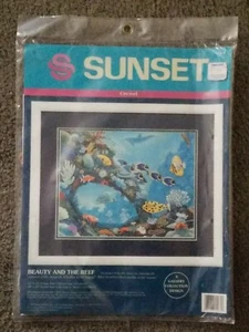 Sunset Crewel Embroidery Kit Beauty And The Reef 11074 NEW Sealed - Picture 1 of 2
