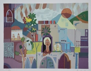 Angebotener israelischer Künstler Rafael Rila original signierte Lithographie - Bild 1 von 8