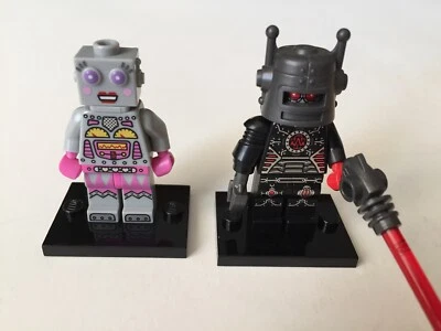 Lego Series 8 & 11 Minifigure Evil Male Robot Space Lady Robot Girlfriend Lot - Image 1 of 4