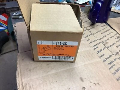 Lote de 25, BRIDGEPORT 241-DC 3/4" EMT Juego Tornillo Acoplamiento Zinc (NUEVO) Foto 1 de 2