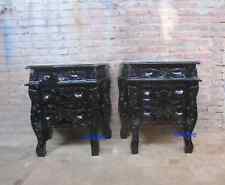 2 x Matt Black GOTHIC  Rococo Bedside tables  