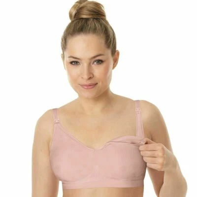 PLAYTEX $34 Pink 4956 MATERNITY NURSING Wireless Bra XS 32B, 32C, 34B, 34C - Image 1 of 4