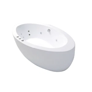 APLAUSO 1930/1800mm spa bathtub 12 jets White/Black Acrylic freestanding - Picture 1 of 10