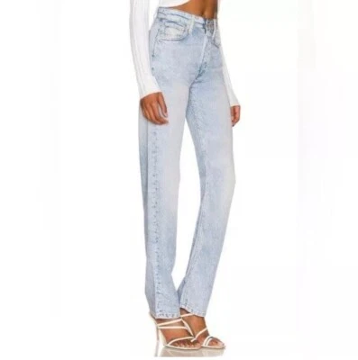 rag & bone Size 24 Alex Liquid High Rise Straight Jean Pants Luna Faux Denim - Image 1 of 4