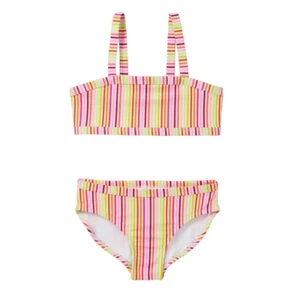 Girls Happy Stripes Striped 2pc Bikini Set Cat & Jack Pink Red Size XS - Picture 1 of 2