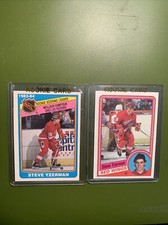 Steve Yzerman 1984 Topps #49 & 1984 OPC #385 Rookie/Rookie Scoring Leader Cards