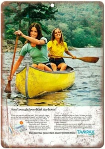 Insegna in metallo riproduzione pubblicità vintage Tampax Nautica L40 - Foto 1 di 2