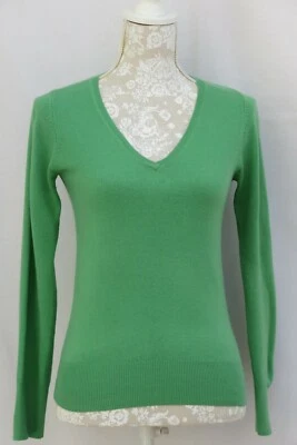 NEXT ❤️ Green SOFT KNIT V Neck FITTED JUMPER Long Sleeved ❤️ UK 6 Petite Eur 34 - Image 1 of 4