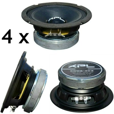 4 MIDWOOFER XPL XW06-403 16,50 cm 6,5" 400 watt rms 800 watt max 4 ohm 97 db car - Immagine 1 di 4