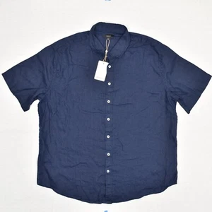 NEW Quince Men's Button Down Shirt Short Sleeve Linen Blue Size 2XL Linen - Picture 1 of 8
