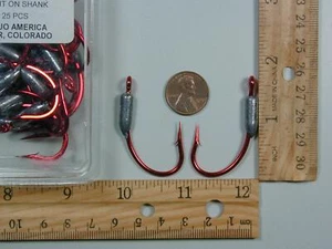25 piezas Matzuo gancho rojo ponderado 7/0 nuevo en paquete 1/8+ oz/4 grm tubos señuelos de cebo wgtd fly? - Imagen 1 de 4