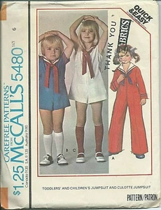 M 5480 sewing pattern PLAYSUIT ROMPER Culotte JUMPSUIT sew Sailor Collar size 6 - Picture 1 of 1
