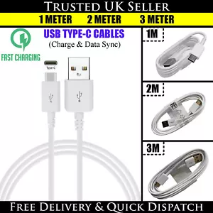 Heavyduty 1m 2m 3m Fast USB Type-C Charger Cable Data Lead For All Mobile Phones - Picture 1 of 12