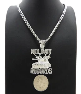 Ice Bling NO LIMIT RECORDS Anhänger mit 5mm Edelstahl Kubanische Kette - Bild 1 von 4