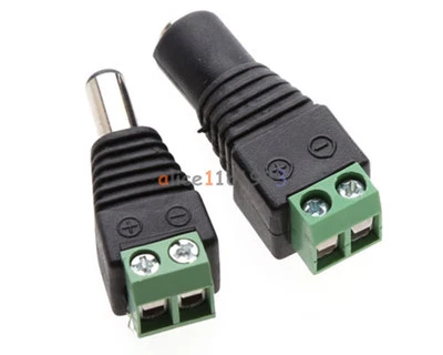 5Pairs Male Female 2.1x5.5mm DC Power Plug Jack Adapter Connector for CCTV - Image 1 of 4
