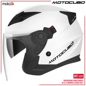 CASCO JET TOURER MOTOCUBO MONO BIANCO DOPPIA VISIERA OMOLOGATO ECE MOTO SCOOTER