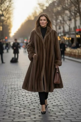 Fabulous Vintage 1940s Sheared Raccoon Swing Coat XL/XXL - Image 1 of 4