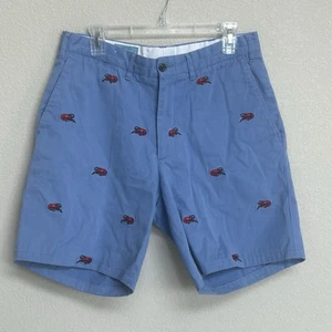 Castaway Nantucket Island Lobster Embroidered Shorts Men’s 33 Blue 100% Cotton - Picture 1 of 6