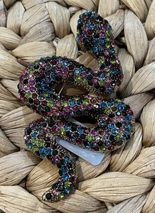 ESTILO DISEÑADOR ENORME BROCHE/COLGANTE SERPIENTE 3,25 PULGADAS SIN FIRMAR Multicolor - Imagen 1 de 6