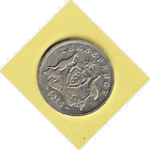 AUSTRALIA - 1918 KING GEORGE V THREEPENCE, 3d (UNDER SILVER VALUE) - Picture 1 of 2