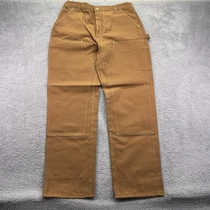 Pantalones Carhartt Doble Frontal Hombres 38x34 Pato Lona Calce Suelto Utilidad Ropa de Trabajo B01 - Imagen 1 de 14