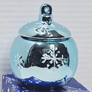 Vintage Quecksilber Glas "Transpac Blau Schneeflocke Glas" 4 Zoll - Bild 1 von 6